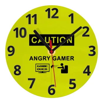 Caution, angry gamer!, Ρολόι τοίχου γυάλινο (20cm)