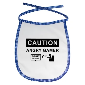 Caution, angry gamer!, Σαλιάρα μωρού αλέκιαστη με κορδόνι Μπλε