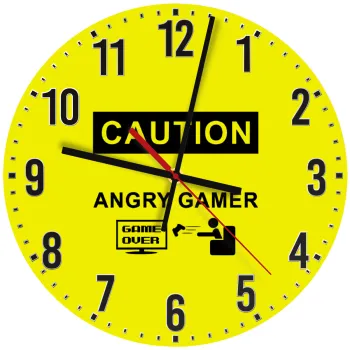 Caution, angry gamer!, Ρολόι τοίχου ξύλινο (30cm)