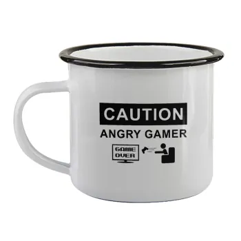 Caution, angry gamer!, Κούπα εμαγιέ με μαύρο χείλος 360ml
