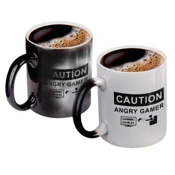 Caution, angry gamer!, Κούπα Μαγική, κεραμική, 330ml που αλλάζει χρώμα με το ζεστό ρόφημα