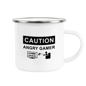 Caution, angry gamer!, Κούπα Μεταλλική εμαγιέ λευκη 360ml