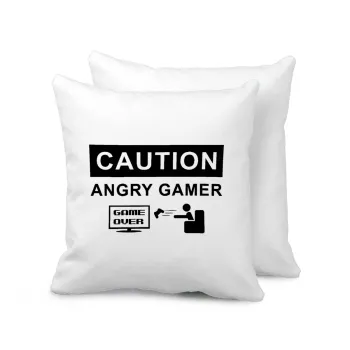 Caution, angry gamer!, Μαξιλάρι καναπέ 40x40cm περιέχεται το  γέμισμα