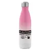 Μεταλλικό παγούρι θερμός Ροζ/Λευκό (Stainless steel), διπλού τοιχώματος, 500ml