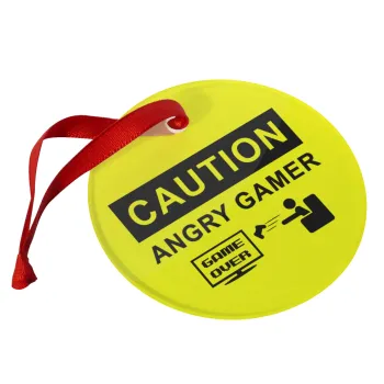 Caution, angry gamer!, Στολίδι Χριστουγεννιάτικο στολίδι γυάλινο 9cm