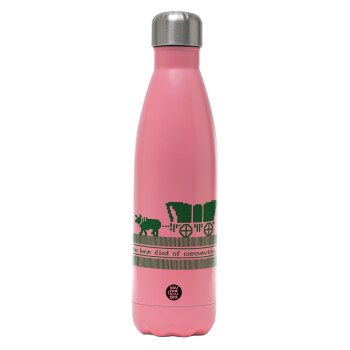 Oregon Trail, cov... edition, Metal mug thermos Pink Mat (Stainless steel), double wall, 500ml