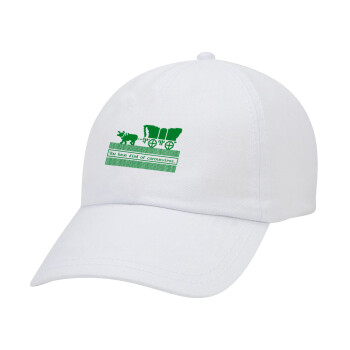 Oregon Trail, cov... edition, Καπέλο Ενηλίκων Baseball Λευκό 5-φύλλο (POLYESTER, ΕΝΗΛΙΚΩΝ, UNISEX, ONE SIZE)