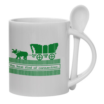 Oregon Trail, cov... edition, Ceramic coffee mug with Spoon, 330ml (1pcs)