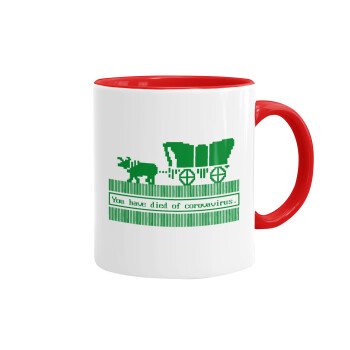 Oregon Trail, cov... edition, Κούπα χρωματιστή κόκκινη, κεραμική, 330ml