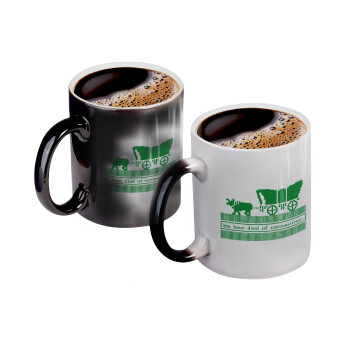 Oregon Trail, cov... edition, Color changing magic Mug, ceramic, 330ml when adding hot liquid inside, the black colour desappears (1 pcs)