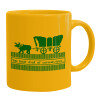 Ceramic coffee mug yellow, 330ml