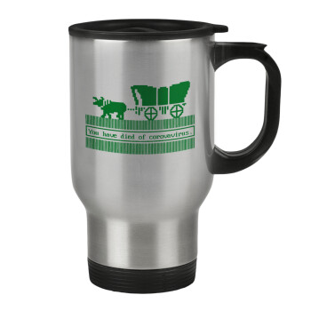 Oregon Trail, cov... edition, Stainless steel travel mug with lid, double wall 450ml
