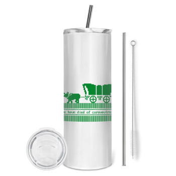 Oregon Trail, cov... edition, Eco friendly stainless steel tumbler 600ml, with metal straw & cleaning brush