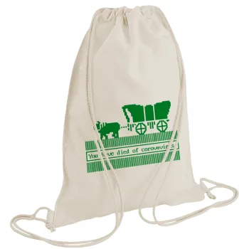 Oregon Trail, cov... edition, Τσάντα πλάτης πουγκί GYMBAG natural (28x40cm)