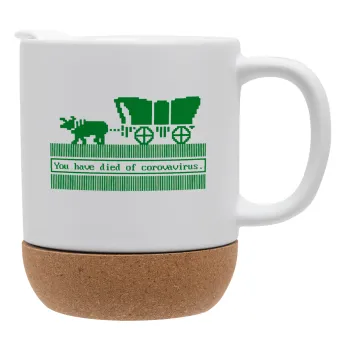Oregon Trail, cov... edition, Ceramic coffee mug Cork (MAT), 330ml
