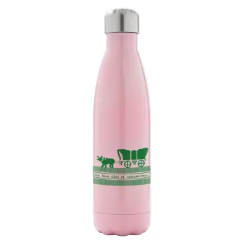 Oregon Trail, cov... edition, Metal mug thermos Pink Iridiscent (Stainless steel), double wall, 500ml