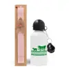 Easter Set, metallic aluminum bottle (500ml) & aromatic flat Easter candle (30cm) (PINK)