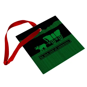 Oregon Trail, cov... edition, Christmas ornament, glass square ornament 9x9cm