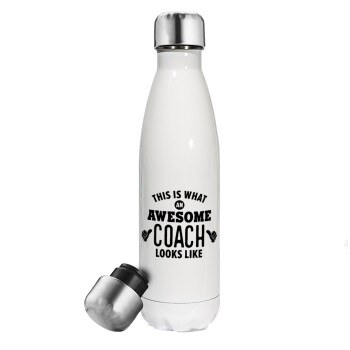 This is what an awesome COACH looks like!, Metal mug thermos White (Stainless steel), double wall, 500ml