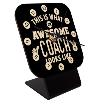 This is what an awesome COACH looks like!, Quartz Table clock in natural wood (10cm)