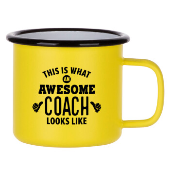 This is what an awesome COACH looks like!, Κούπα Μεταλλική εμαγιέ ΜΑΤ Κίτρινη 360ml