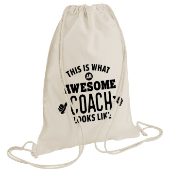 This is what an awesome COACH looks like!, Τσάντα πλάτης πουγκί GYMBAG natural (28x40cm)