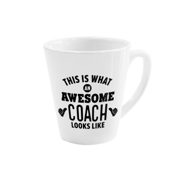 This is what an awesome COACH looks like!, Κούπα κωνική Latte Λευκή, κεραμική, 300ml