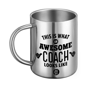 This is what an awesome COACH looks like!, Ανοξείδωτη Μεταλλική Κούπα 450ml - Διπλού Τοιχώματος