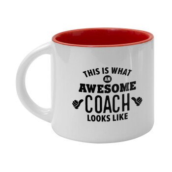 This is what an awesome COACH looks like!, Κούπα κεραμική 400ml Λευκή/Κόκκινη