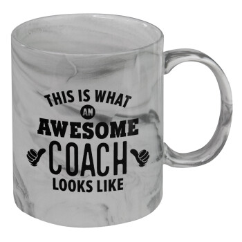 This is what an awesome COACH looks like!, Κούπα κεραμική, marble style (μάρμαρο), 330ml