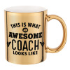 Mug ceramic, gold mirror, 330ml