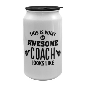 This is what an awesome COACH looks like!, Κούπα ταξιδιού μεταλλική με καπάκι (tin-can) 500ml