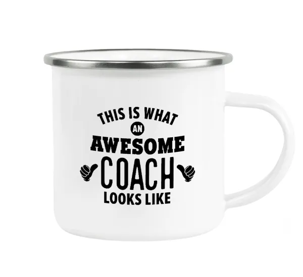 This is what an awesome COACH looks like! — Metallic enamel cup white 360ml