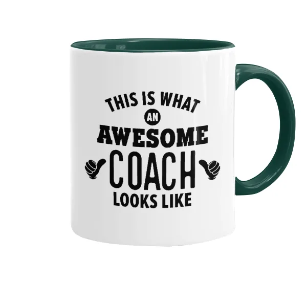 This is what an awesome COACH looks like! — Κούπα χρωματιστή πράσινη, κεραμική, 330ml