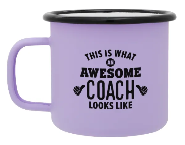This is what an awesome COACH looks like! — Metal enamel mug, matte light pastel purple, 360ml