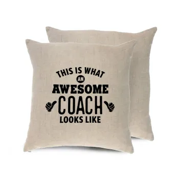 This is what an awesome COACH looks like!, Μαξιλάρι καναπέ ΛΙΝΟ 40x40cm περιέχεται το  γέμισμα