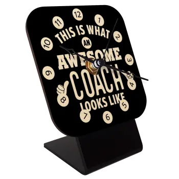 This is what an awesome COACH looks like!, Quartz Table clock in natural wood (10cm)
