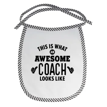 This is what an awesome COACH looks like!, Σαλιάρα μωρού αλέκιαστη με κορδόνι Μαύρη