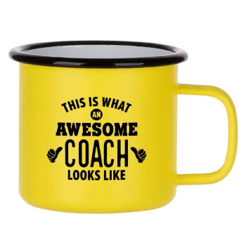 This is what an awesome COACH looks like!, Κούπα Μεταλλική εμαγιέ ΜΑΤ Κίτρινη 360ml