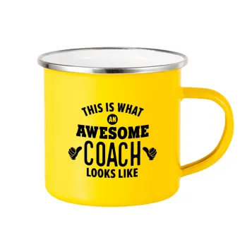 This is what an awesome COACH looks like!, Yellow Enamel Metallic Cup 360ml