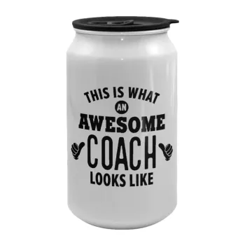 This is what an awesome COACH looks like!, Κούπα ταξιδιού μεταλλική με καπάκι (tin-can) 500ml