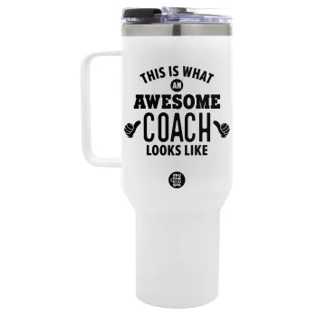 This is what an awesome COACH looks like!, Mega Tumbler με καπάκι, διπλού τοιχώματος (θερμό) 1,2L