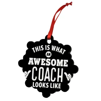 This is what an awesome COACH looks like!, Στολίδι Χριστουγεννιάτικο στολίδι snowflake ξύλινο 7.5cm