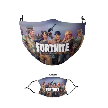 Fortnite Battle royale, Μάσκα υφασμάτινη παιδική πολλαπλών στρώσεων με υποδοχή φίλτρου