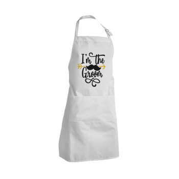 I'm the groom mustache, Adult Chef Apron (with sliders and 2 pockets)