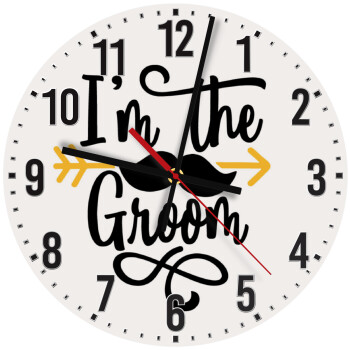 I'm the groom mustache, Ρολόι τοίχου ξύλινο (30cm)