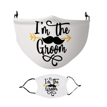 I'm the groom mustache, Μάσκα υφασμάτινη Ενηλίκων πολλαπλών στρώσεων με υποδοχή φίλτρου