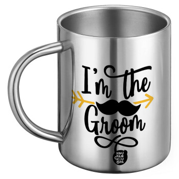 I'm the groom mustache, Ανοξείδωτη Μεταλλική Κούπα 450ml - Διπλού Τοιχώματος