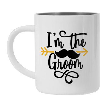 I'm the groom mustache, Mug Stainless steel double wall 300ml