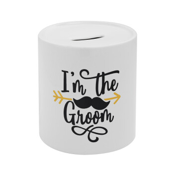 I'm the groom mustache, Κουμπαράς πορσελάνης με τάπα